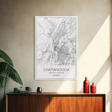 Cargar imagen en el visor de la galería, Chattanooga Street Map, Tennessee Map, City Map Art, Modern Art, Wall Art, Canvas Print, Canvas Wall Art, Office Wall Art, Travelling Gifts