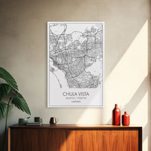 Cargar imagen en el visor de la galería, Chula Vista Street Map, California Map, City Map Art, Modern Art, Wall Art, Canvas Print, Canvas Wall Art, Living Room Wall Art, Travel Art