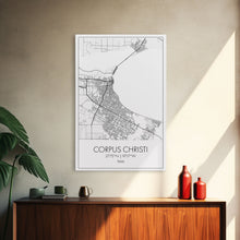 Load image into Gallery viewer, Corpus Christi Street Map, Texas Map, City Map Art, Minimalist Art, Wall Art, Canvas Print, Travel Wall Décor, Gift For Dad, Office Décor