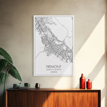 Load image into Gallery viewer, Fremont Street Map, California Map, City Map Art, Minimalist Art, Wall Art, Canvas Print, Travel Lover Gift, Bar Wall Décor, Travel Prints