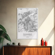 Load image into Gallery viewer, Islamabad Street Map, Pakistan Map, City Map Art, Minimalist Art, Wall Art, Canvas Print, Travel Lover Gift, Living Room Art, Travel Prints