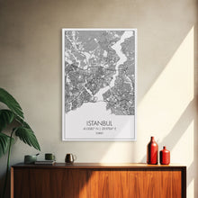 Load image into Gallery viewer, Istanbul Street Map, Turkey Map, City Map Art, Minimalist Art, Wall Art, Canvas Print, Travel Wall Art, Master Bedroom Décor, Gift For Her