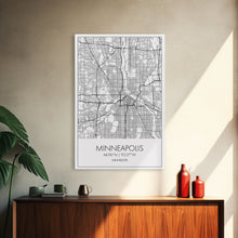 Load image into Gallery viewer, Minneapolis Street Map, Minnesota Map, City Map Art, Modern Art, Wall Art, Canvas Print, Travel Print, Master Bedroom Art, Graduation Gift