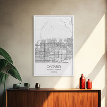 Load image into Gallery viewer, Ontario Street Map, California Map, City Map Art, Modern Art, Wall Art, Canvas Print, Bedroom Prints, Birthday Gift, Travel Wall Décor