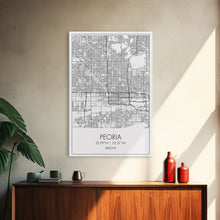 Load image into Gallery viewer, Peoria Street Map, Arizona Map, City Map Art, Minimalist Art, Wall Art, Canvas Print, Living Room Wall Art, Travel Gifts For Men, Travel Art