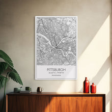 Load image into Gallery viewer, Pittsburgh Street Map, Pennsylvania Map, City Map Art, Minimalist Art, Wall Art, Canvas Print, Boys Room Wall Art, Aviation Gift, Travel Art