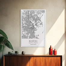 Load image into Gallery viewer, Boston Street Map, Massachusetts Map, City Map Art, Modern Art, Wall Art, Canvas Print, Wall Art For Bedroom, Gifts For Him, Travel Décor