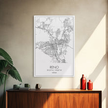 Load image into Gallery viewer, Reno Street Map, Nevada Map, City Map Art, Minimalist Art, Wall Art, Canvas Print, Girls Room Décor, Traveler Gift, Travel Art Print