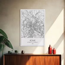 Load image into Gallery viewer, Rome Street Map, Italy Map, Europe City Map Art, Minimalist Art, Wall Art, Canvas Print, Girl Room Décor, Housewarming Gift, Travel Wall Art