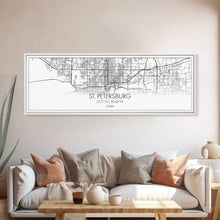 Cargar imagen en el visor de la galería, Panoramic St Petersburg City Map, Florida Art, Map Print, Minimalist Wall Art, Canvas Art, Housewarming Gift, Street Map Art, Closing Gift
