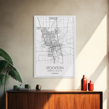 Load image into Gallery viewer, Stockton Street Map, California Map, City Map Print, Modern Wall Art, Wall Art, Canvas Print, Boyfriend Gift, Travel Wall Décor, Art Print