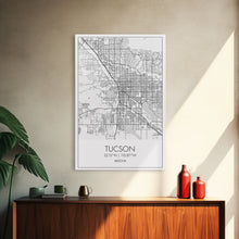 Load image into Gallery viewer, Tucson Street Map, Arizona Map, City Map Print, Modern Wall Art, Wall Art, Canvas Print, Minimal Wall Art, Family Gift, Travel Wall Décor