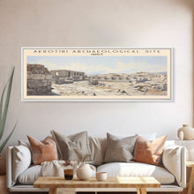 Carregar imagem no visualizador da galeria, Akrotiri Archaeological Site Framed Canvas Print Travel Poster | Wall Art | Home Decor | Gift For Travel Lover | Wall Hanging | Original Art