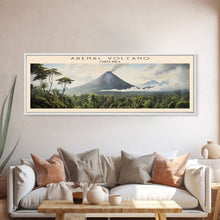 Load image into Gallery viewer, Arenal Volcano Travel Poster Print, Framed Canvas Print, Costa Rica Travel Art, Wood Framed Art, Wall Hanging, Home Decor