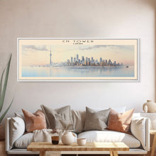 Load image into Gallery viewer, CN Tower Framed Canvas Print Travel Poster | Wall Art | Home Decor | Gift For Travel Lover | Wall Hanging | Original Art