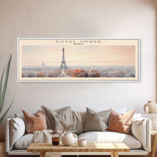 Load image into Gallery viewer, Eiffel Tower Travel Poster Print, Framed Canvas Print, COUNTRY Travel Art, Wood Framed Art, Wall Hanging, Home Decor