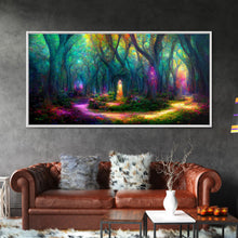 Carregar imagem no visualizador da galeria, Fantasy wall art, canvas print, magical forest, fantasy landscape art, ready to hang wall art