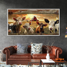 Carregar imagem no visualizador da galeria, Charming desert garden with blooming cacti and sunset, Framed Canvas Print, perfect for rustic farmhouse living room art