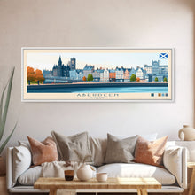Carregar imagem no visualizador da galeria, Aberdeen, Scotland Panoramic Travel Poster Canvas Print, Aberdeen, Scotland Painting, Scotland Art, Aberdeen Panoramic Travel Art, Travel Painting