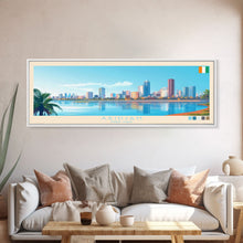 Carregar imagem no visualizador da galeria, Abidjan, Ivory Coast Panoramic Travel Poster Canvas Print, Abidjan, Ivory Coast Painting, Ivory Coast Art, Abidjan Travel Art, Guest Room Painting