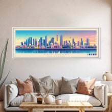 Carregar imagem no visualizador da galeria, Abu Dhabi, United Arab Emirates Panoramic Travel Poster Canvas Print, Abu Dhabi, United Arab Emirates Painting, United Arab Emirates Art, Abu Dhabi Travel Art, Living Room Painting