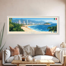 Carregar imagem no visualizador da galeria, Acapulco, Mexico Travel Poster Panoramic Canvas Print, Acapulco, Mexico Painting, Mexico Art, Acapulco Travel Art, Guest Room Painting