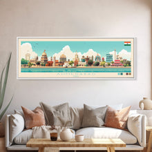 Carregar imagem no visualizador da galeria, Ahmedabad, India Panoramic Travel Poster Canvas Print, Ahmedabad, India Painting, India Art, Ahmedabad Travel Art, Living Room Painting