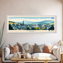 Carregar imagem no visualizador da galeria, Airdrie, Scotland Travel Poster Panoramic Canvas Print, Airdrie, Scotland Painting, Scotland Art, Airdrie Travel Art, Guest Room Painting
