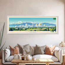 Carregar imagem no visualizador da galeria, Ashgabat, Turkmenistan Panoramic Travel Poster Canvas Print, Ashgabat, Turkmenistan Painting, Turkmenistan Art, Ashgabat Panoramic Travel Art, Travel Painting