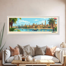 Load image into Gallery viewer, Asyut, Egypt Travel Poster Panoramic Canvas Print, Asyut, Egypt Painting, Egypt Art, Asyut Travel Art, Guest Room Painting