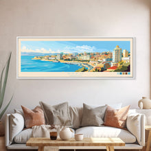Carregar imagem no visualizador da galeria, Baku, Azerbaijan Panoramic Travel Poster Canvas Print, Baku, Azerbaijan Painting, Azerbaijan Art, Baku Travel Art, Guest Room Painting