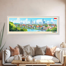 Load image into Gallery viewer, Bekasi, Indonesia Travel Poster Panoramic Canvas Print, Bekasi, Indonesia Painting, Indonesia Art, Bekasi Travel Art, Guest Room Painting
