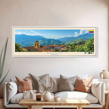 Load image into Gallery viewer, Bello, Colombia Panoramic Travel Poster Canvas Print, Bello, Colombia Painting, Colombia Art, Bello Panoramic Travel Art, Travel Painting