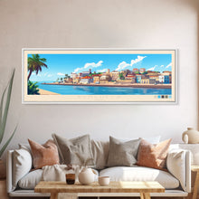 Load image into Gallery viewer, Benguela, Angola Panoramic Travel Poster Canvas Print, Benguela, Angola Painting, Angola Art, Benguela Panoramic Travel Art, Travel Painting