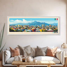 Load image into Gallery viewer, Benito Juarez, Mexico Panoramic Travel Poster Canvas Print, Benito Juarez, Mexico Painting, Mexico Art, Benito Juarez Travel Art, Guest Room Painting