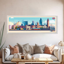 Load image into Gallery viewer, Birmingham, England Travel Poster Panoramic Canvas Print, Birmingham, England Painting, England Art, Birmingham Travel Art, Guest Room Painting