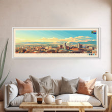 Load image into Gallery viewer, Bloemfontein, South Africa Panoramic Travel Poster Canvas Print, Bloemfontein, South Africa Painting, South Africa Art, Bloemfontein Panoramic Travel Art, Travel Painting