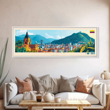 Load image into Gallery viewer, Bogota, Colombia Travel Poster Panoramic Canvas Print, Bogota, Colombia Painting, Colombia Art, Bogota Travel Art, Guest Room Painting