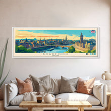 Load image into Gallery viewer, Bradford, England Panoramic Travel Poster Canvas Print, Bradford, England Painting, England Art, Bradford Travel Art, Guest Room Painting
