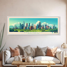 Load image into Gallery viewer, Brazzaville, Republic of the Congo Panoramic Travel Poster Canvas Print, Brazzaville, Republic of the Congo Painting, Republic of the Congo Art, Brazzaville Travel Art, Living Room Painting