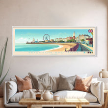 Cargar imagen en el visor de la galería, Brighton and Hove, England Travel Poster Panoramic Canvas Print, Brighton and Hove, England Painting, England Art, Brighton and Hove Travel Art, Guest Room Painting