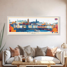 Load image into Gallery viewer, Bristol, England Panoramic Travel Poster Canvas Print, Bristol, England Painting, England Art, Bristol Panoramic Travel Art, Travel Painting