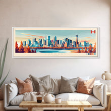 Carregar imagem no visualizador da galeria, Calgary, Canada Panoramic Travel Poster Canvas Print, Calgary, Canada Painting, Canada Art, Calgary Travel Art, Living Room Painting