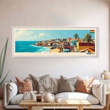 Carregar imagem no visualizador da galeria, Cape Coast, Ghana Panoramic Travel Poster Canvas Print, Cape Coast, Ghana Painting, Ghana Art, Cape Coast Panoramic Travel Art, Travel Painting