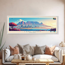 Carregar imagem no visualizador da galeria, Cape Town, South Africa Panoramic Travel Poster Canvas Print, Cape Town, South Africa Painting, South Africa Art, Cape Town Travel Art, Guest Room Painting