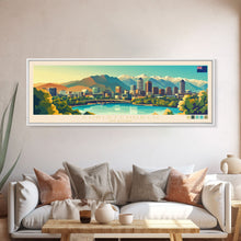 Carregar imagem no visualizador da galeria, Panoramic Travel Poster Christchurch, New Zealand Canvas Print, Christchurch, New Zealand Painting, New Zealand Art, Christchurch Travel Art, Guest Room Painting