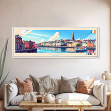 Cargar imagen en el visor de la galería, Cork, Ireland Panoramic Travel Poster Canvas Print, Cork, Ireland Painting, Ireland Art, Cork Travel Art, Living Room Painting