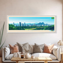 Load image into Gallery viewer, Curitiba, Brazil Panoramic Travel Poster Canvas Print, Curitiba, Brazil Painting, Brazil Art, Curitiba Travel Art, Living Room Painting
