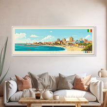 Load image into Gallery viewer, Dakar, Senegal Travel Poster Panoramic Canvas Print, Dakar, Senegal Painting, Senegal Art, Dakar Travel Art, Guest Room Painting