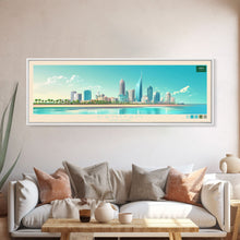 Load image into Gallery viewer, Dammam, Saudi Arabia Panoramic Travel Poster Canvas Print, Dammam, Saudi Arabia Painting, Saudi Arabia Art, Dammam Travel Art, Guest Room Painting
